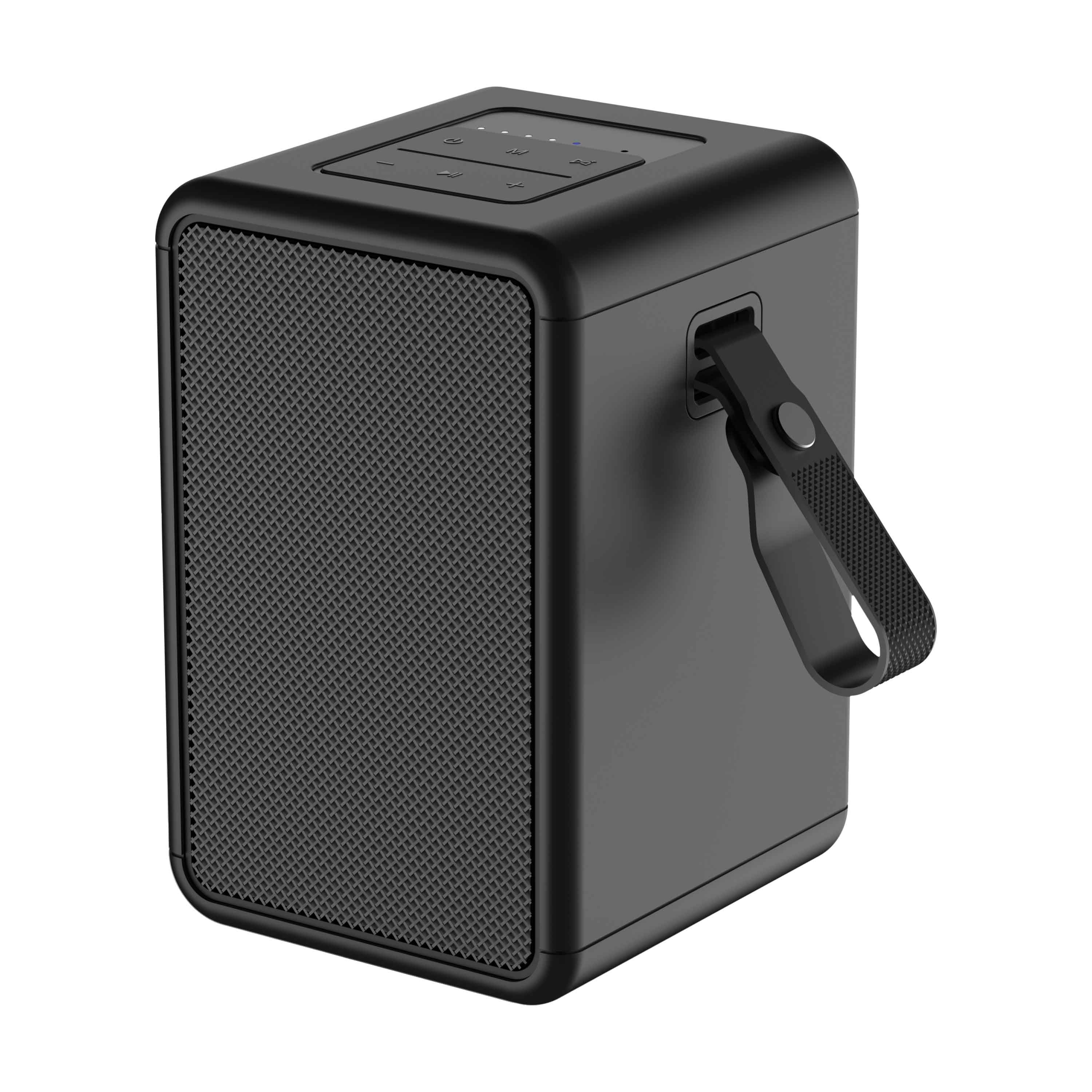 Black mellow Mini 15W Portable Bluetooth Speaker with strap