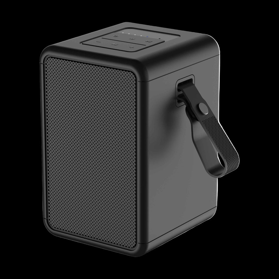 Black mellow Mini 15W Portable Bluetooth Speaker with strap