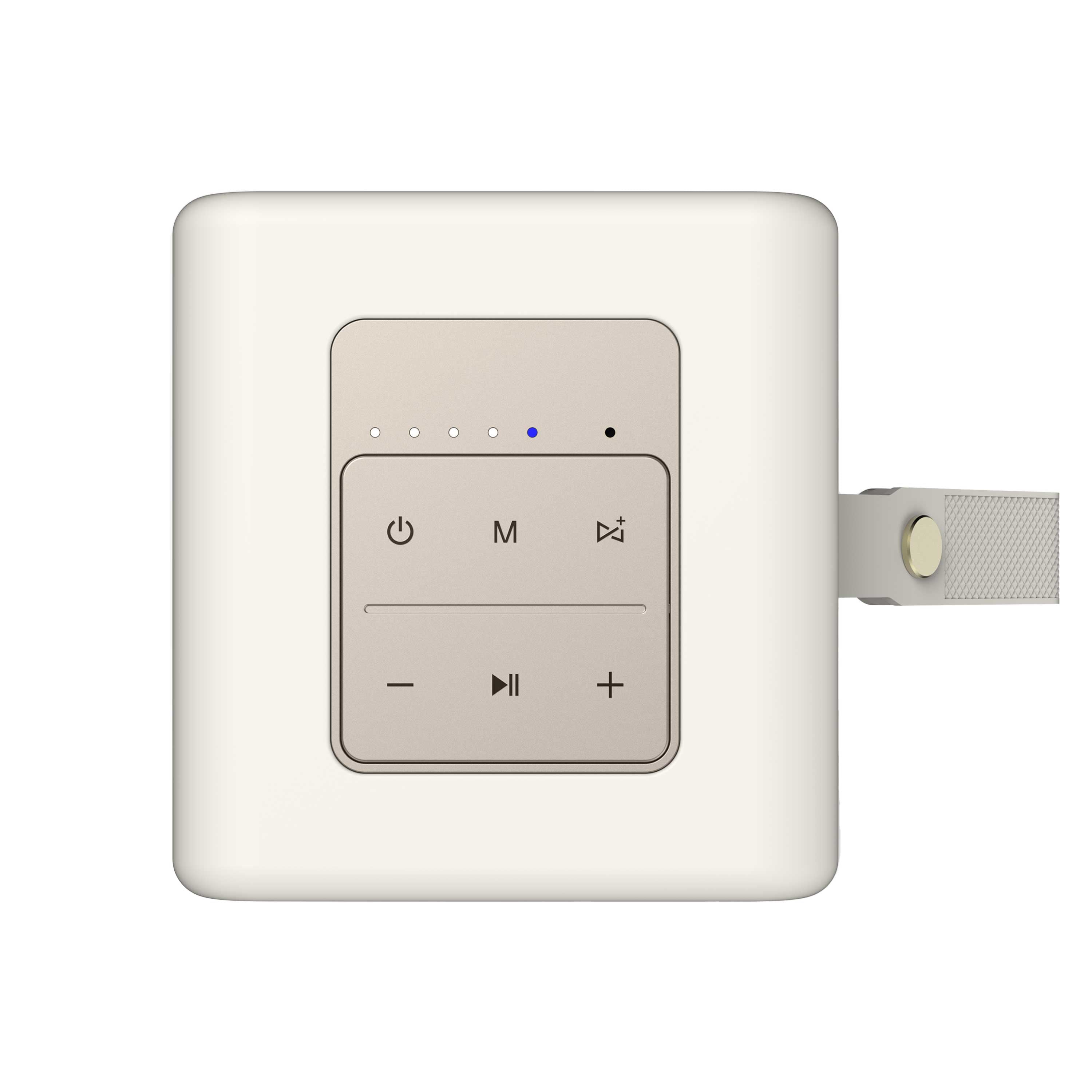 Cream mellow Mini 15W Portable Bluetooth Speaker with strap to view